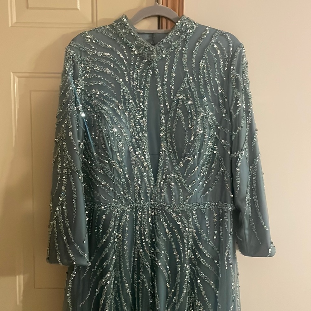 Turkish dress, modest fashion, fits size 14/16, heavily beaded, only worn once!